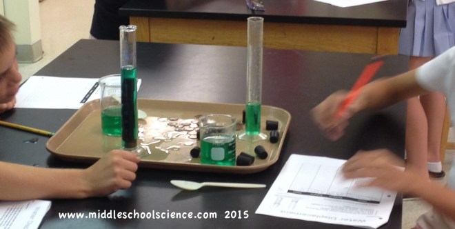 Reading the meniscus on a level surface at eye level to ensure accurate readings.